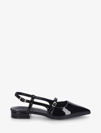 Ballerines pointus à talon ouvert - Noir - 1