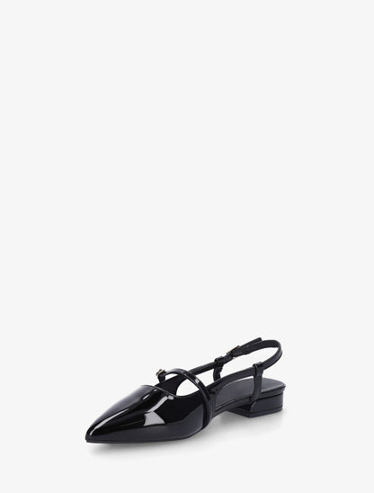 Ballerines pointus à talon ouvert - Noir - 3