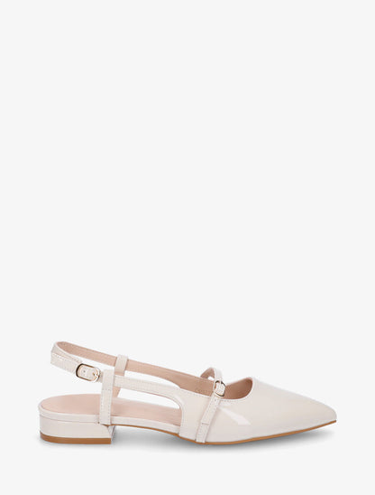 Ballerines pointus à talon ouvert - Beige - 1