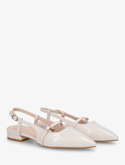 Ballerines pointus à talon ouvert - Beige - 4