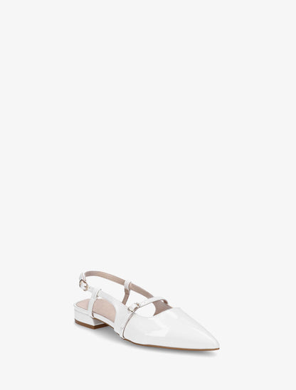 Ballerines pointus à talon ouvert - Blanc - 2