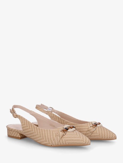 Ballerines ouvertes à boucle bijou - Taupe - 4