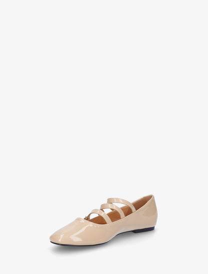 Ballerines vernies à 3 brides - Beige - 3