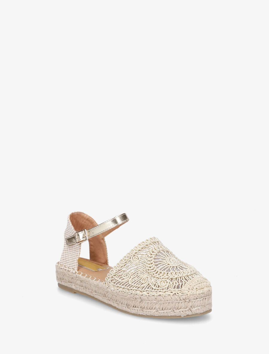 Espadrilles plates en crochet fantasie - Or - 2
