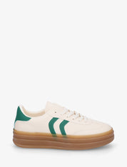 Baskets à bandes contrastantes - Vert/beige - 1