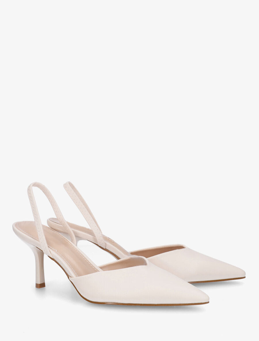 Escarpins à bouts pointus et bride élastiquée - Beige - 4