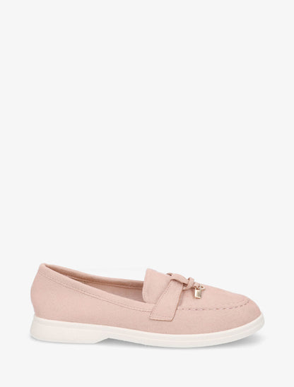 Mocassins plates en suédine - Rose - 1