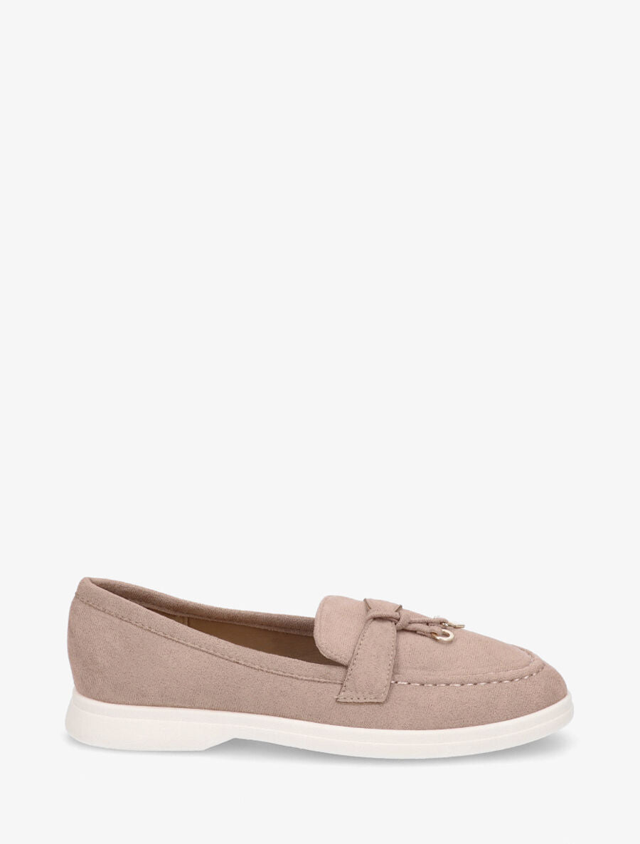 Mocassins plates en suédine - Taupe - 5