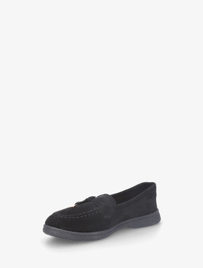 Mocassins plates en suédine - Noir - 3