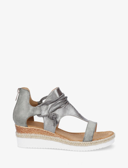 Sandales compensées à ganse irisée - Kaki - 5