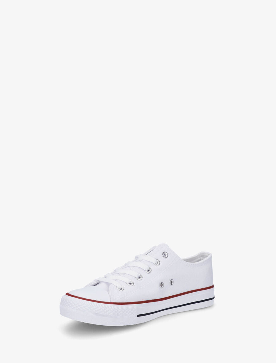 Baskets basiques en toile - Blanc - 3