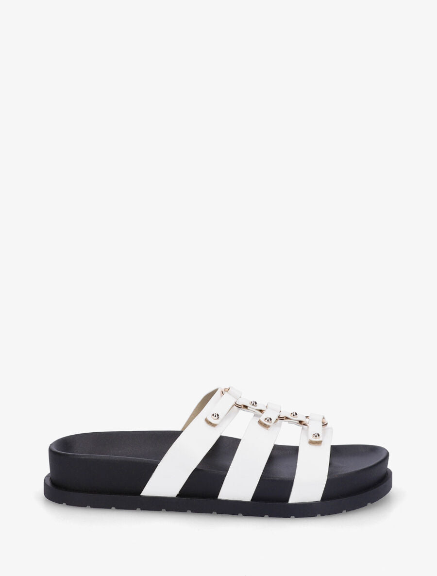 Claquettes cloutées style spartiates - Blanc - 1