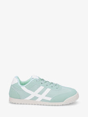Sneakers plates à empiècement mesh - Vert d&
