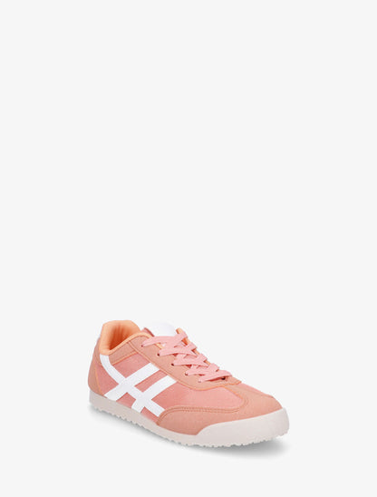 Sneakers plates à empiècement mesh - Rose saumon - 2
