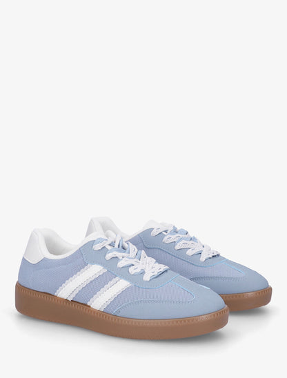 Sneakers en mesh et semelle en caoutchouc - Bleu - 4
