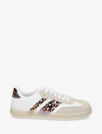 Sneakers bimatière et colorées - Taupe - 5
