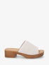 Mules à ganse en maille et talon effet bois - Beige - 5