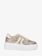 Sneakers pailletées en simili - Or - 1