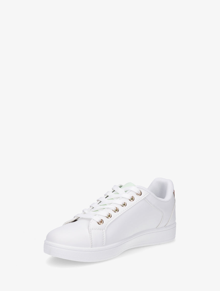 Baskets en simili à zip décoratif - Blanc/fuschia - 3