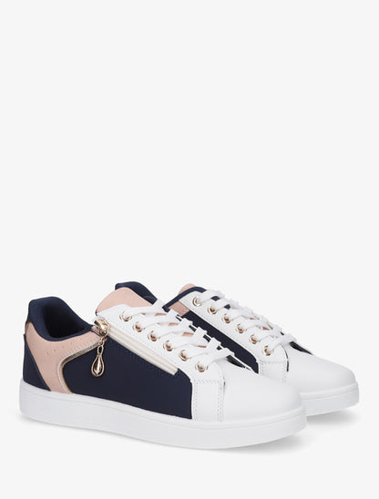 Baskets en simili à zip décoratif - Marine - 4