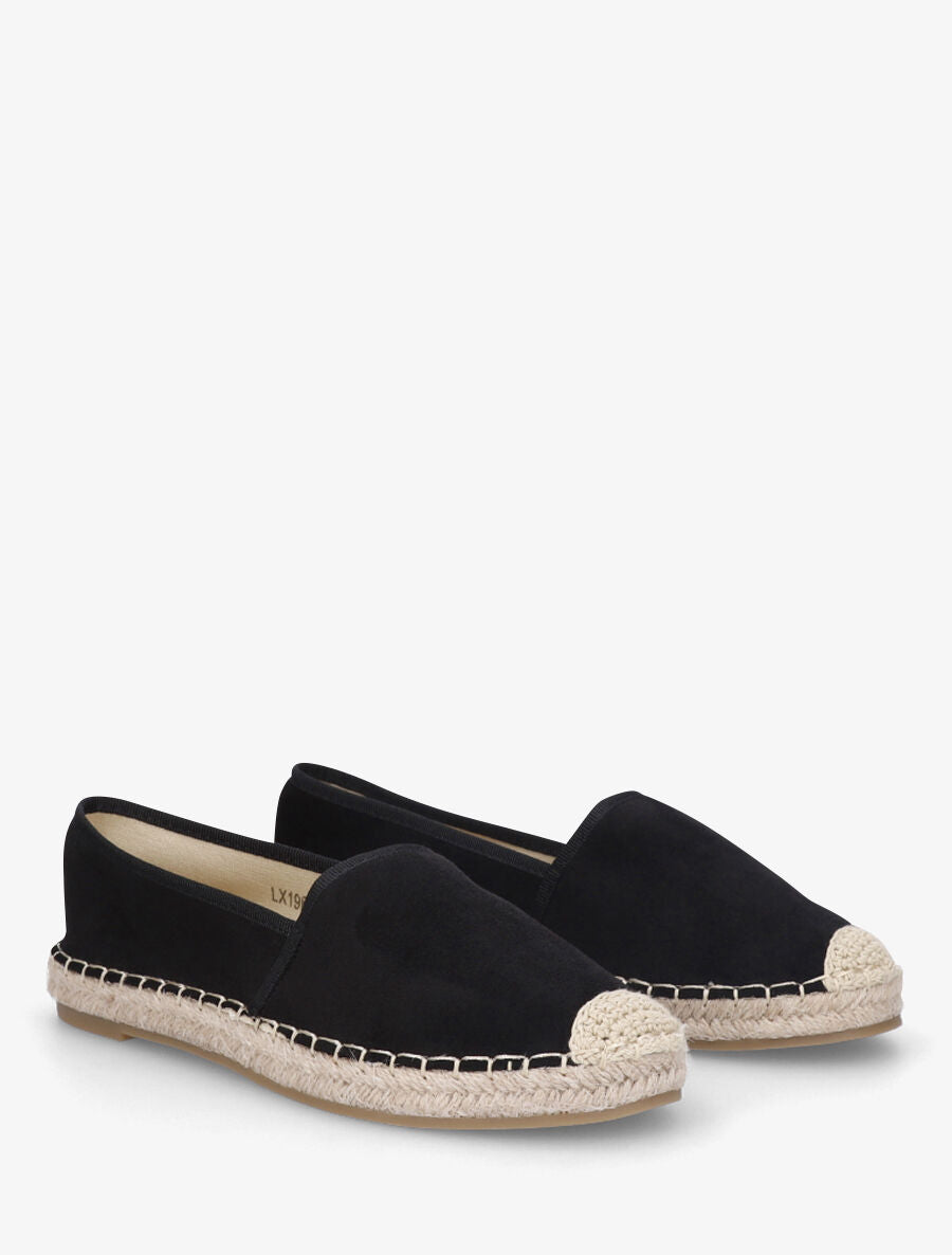 Espadrilles plates en suédine - Noir - 4