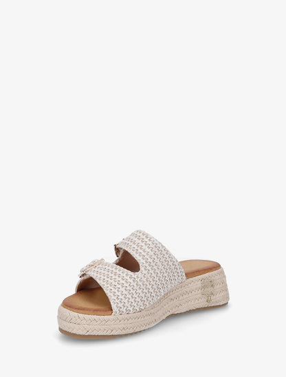Mules effet osier style espadrille - Beige - 3