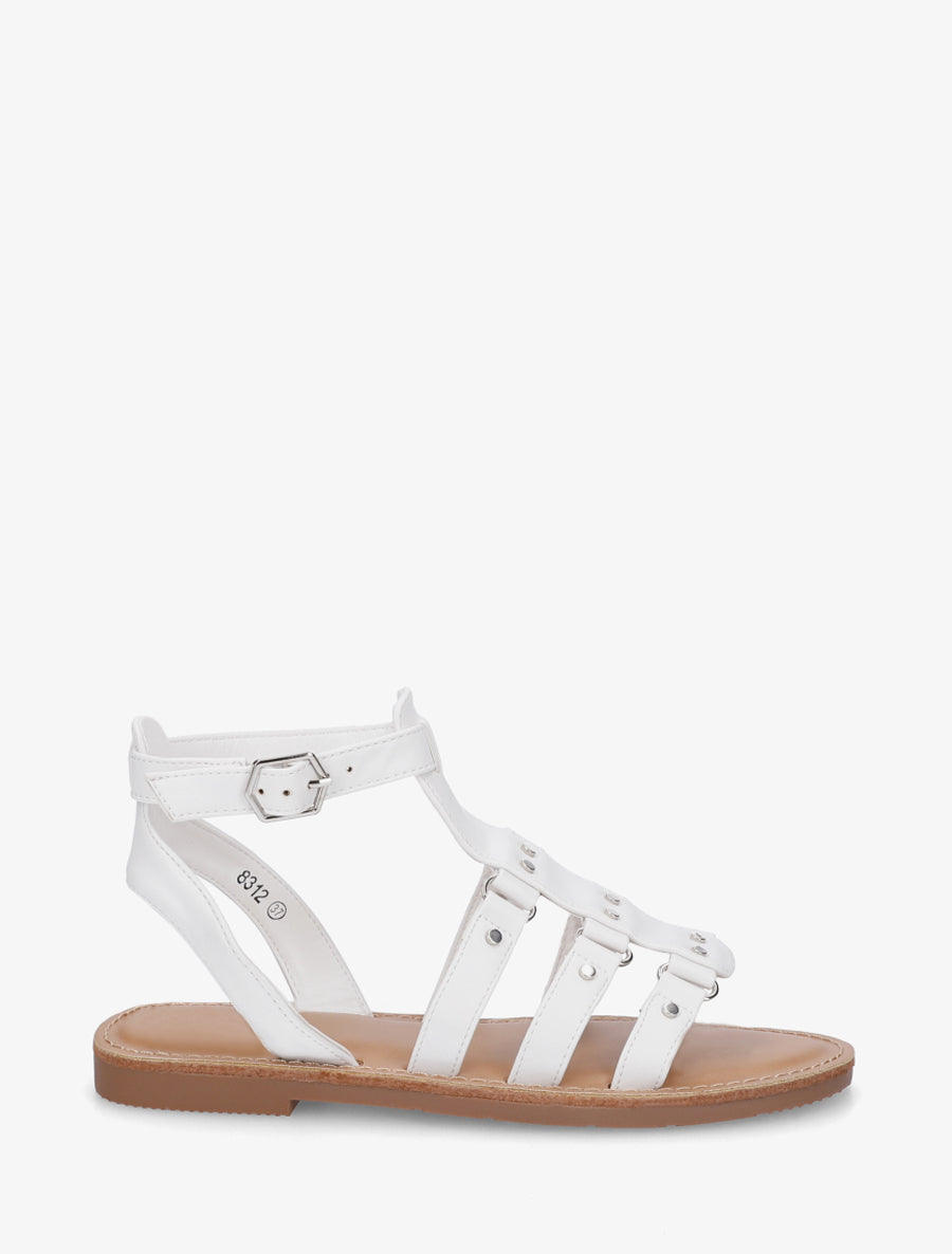 Nu-pieds cloutées style spartiate - Blanc - 1