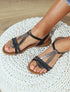 Nu-pieds effet python à paillettes - Noir - 1