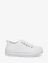 Sneakers en dentelle et pailleté - Blanc - 1