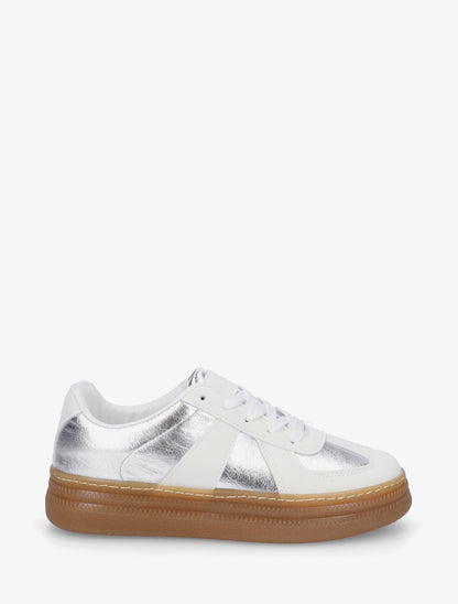 Sneakers irisées à détail contrastant - Argent - 1