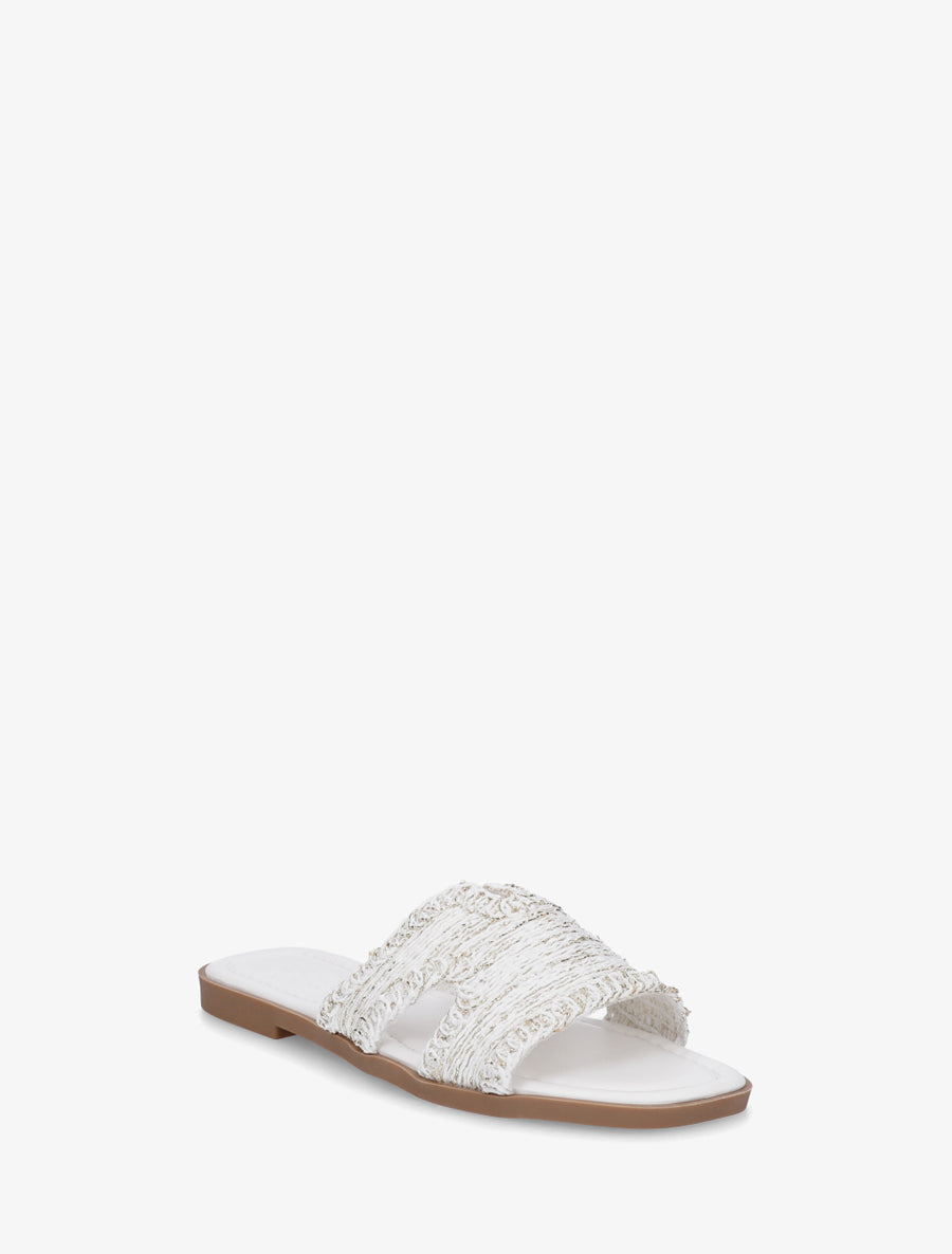 Claquettes à ganse irisée - Blanc - 2