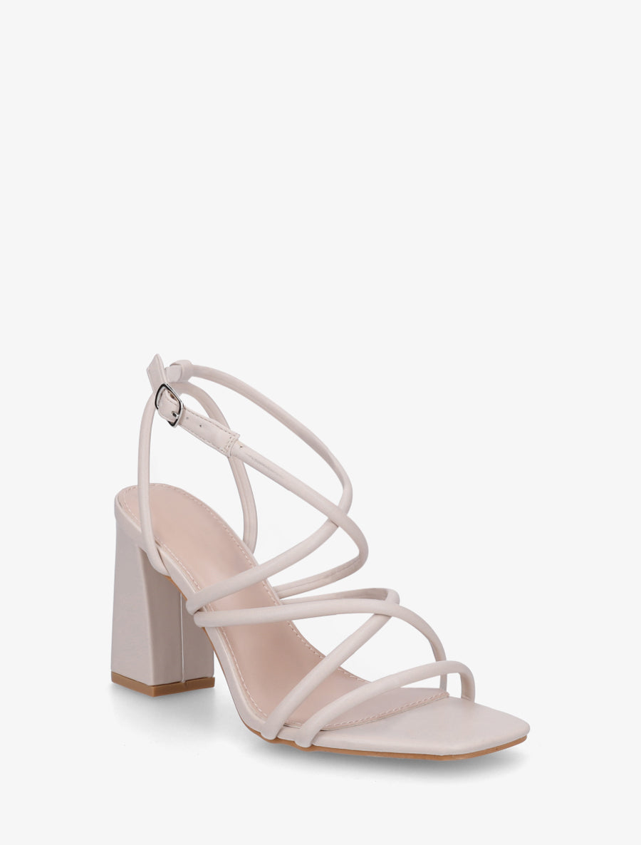 Sandales à talon multibrides - Beige - 2