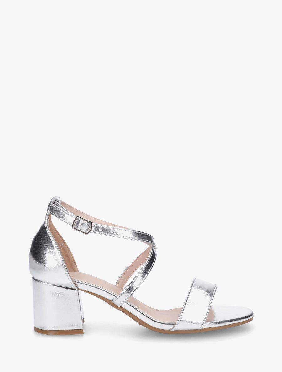 Sandales classiques à brides croisées - Argent - 1