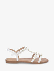 Nu-pieds style spartiate à clous - Blanc - 1