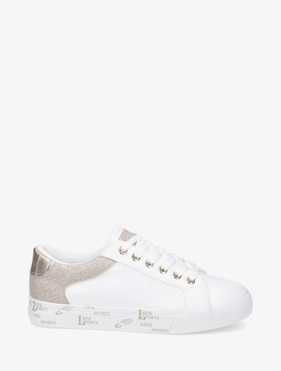 Sneakers en simili à flocage - Or - 5