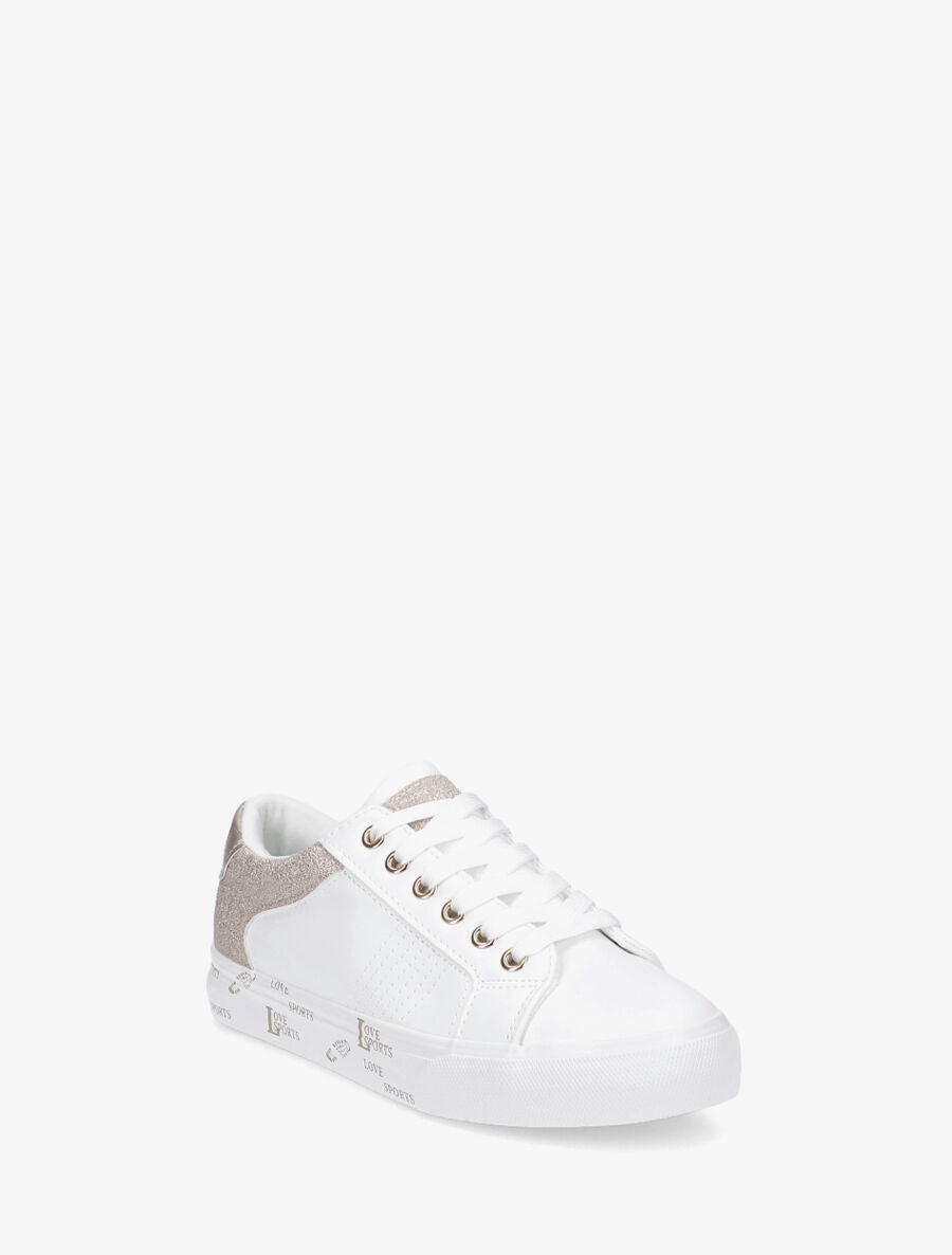 Sneakers en simili à flocage - Or - 2