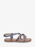 Nu-pieds python à clous et strass - Bleu foncé - 1