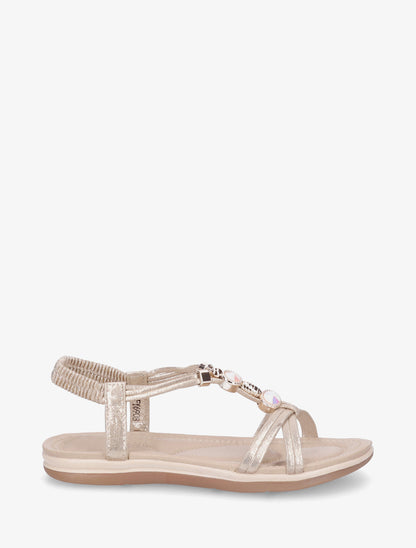 Nu-pieds à tour de cheville élastiquée - Or - 1