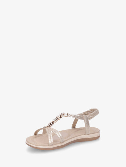 Nu-pieds à tour de cheville élastiquée - Or - 3