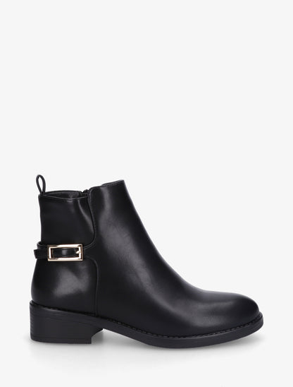 Bottines sanglées en simili - Noir - 1