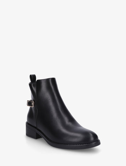 Bottines sanglées en simili - Noir - 2