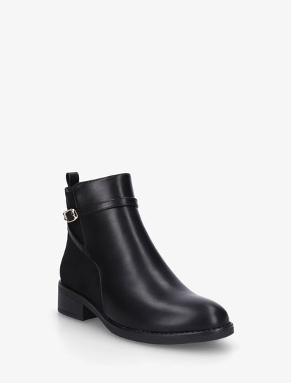 Bottines bi-matière en simili - Noir - 2