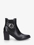 Bottines croco à boucle et bouts pointus - Noir - 1