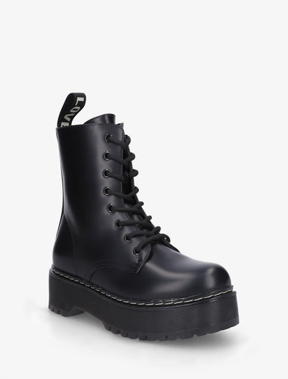 Boots style rangers en simili - Noir - 2