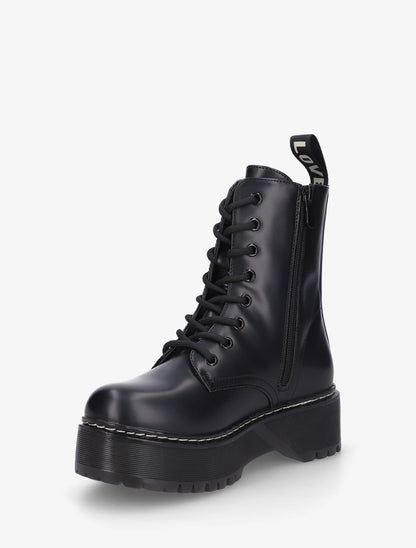 Boots style rangers en simili - Noir - 3