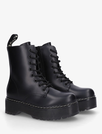 Boots style rangers en simili - Noir - 4
