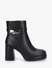 Bottines à plateforme et sangle - Noir - 1
