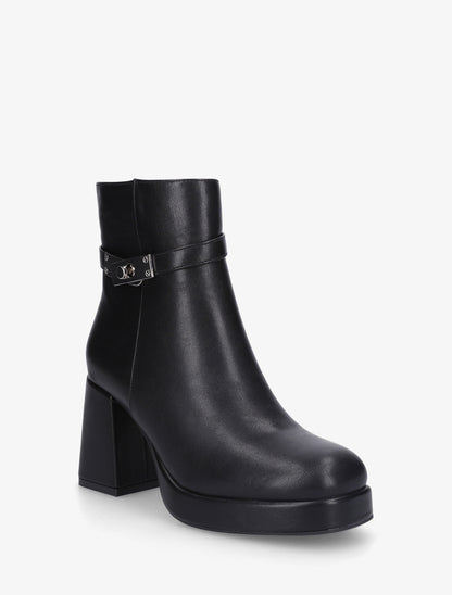 Bottines à plateforme et sangle - Noir - 2