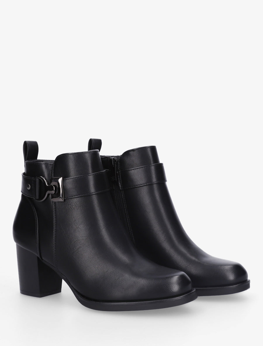 Bottines basiques en simili - Noir - 4