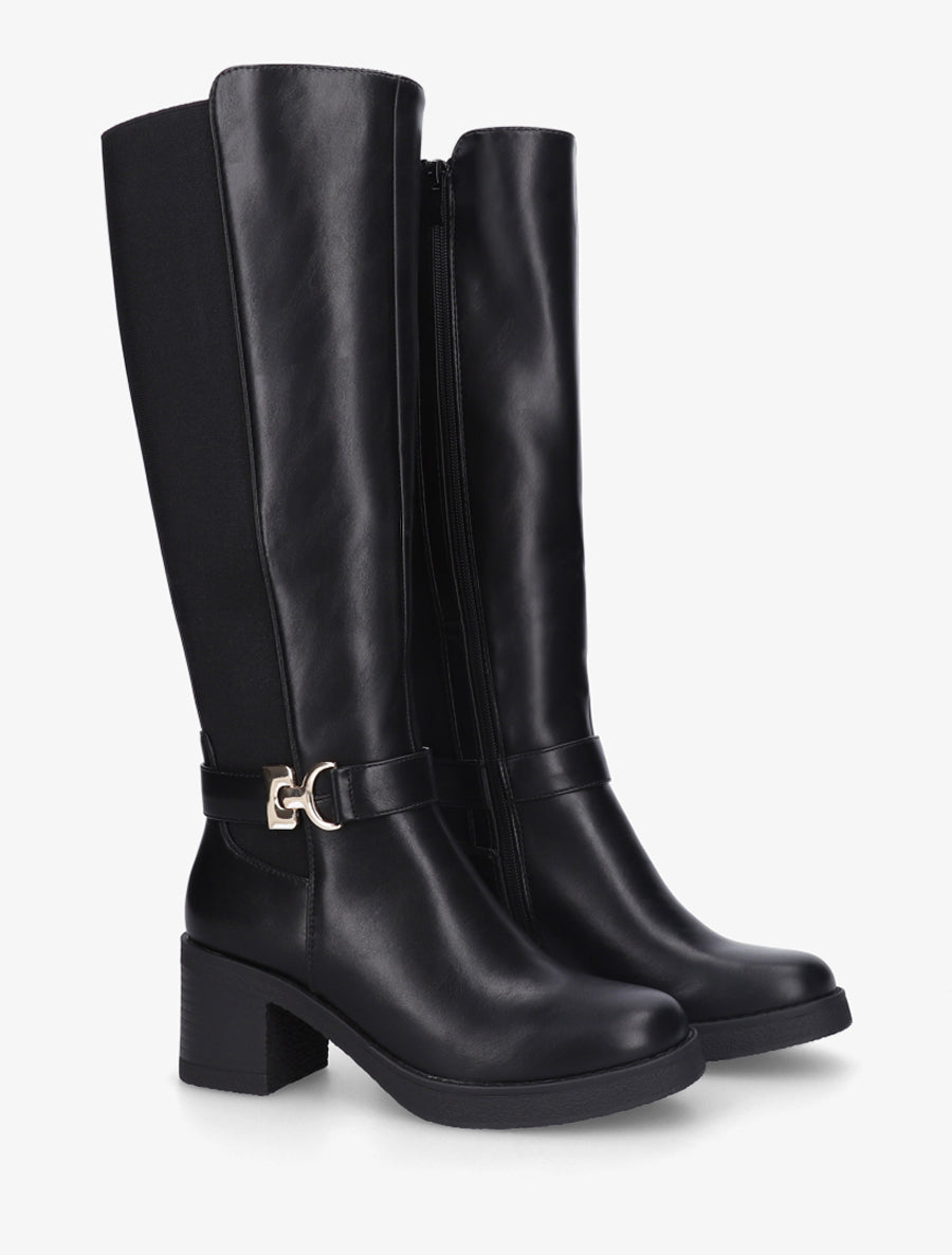 Bottes élastiquées à boucle - Noir - 4